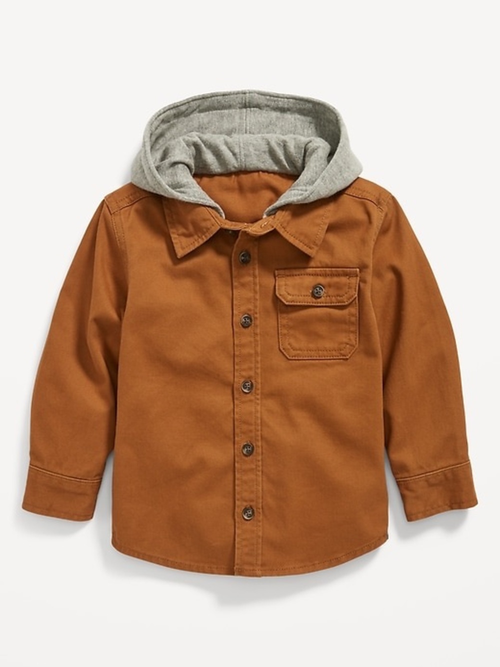 Old Navy Hooded Twill Pocket Shirt Toddler Boys 2T Copper Penny Fall Jacket